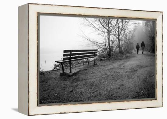 Couple Walking on Path Beside Lake-Sharon Wish-Framed Premier Image Canvas
