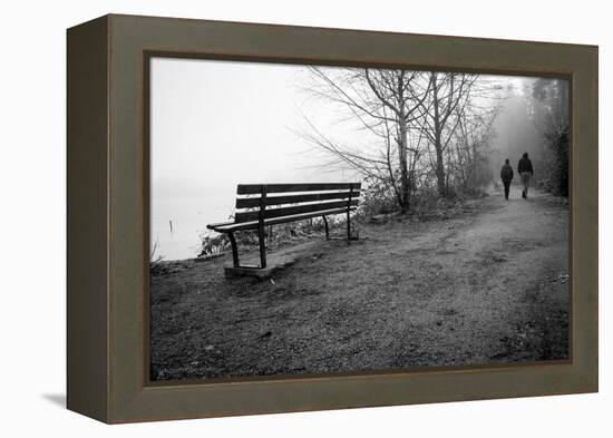 Couple Walking on Path Beside Lake-Sharon Wish-Framed Premier Image Canvas