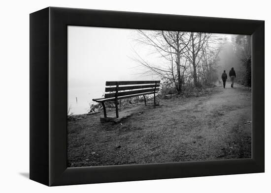 Couple Walking on Path Beside Lake-Sharon Wish-Framed Premier Image Canvas