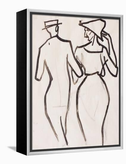 Couple Walking-Henri Gaudier-brzeska-Framed Premier Image Canvas