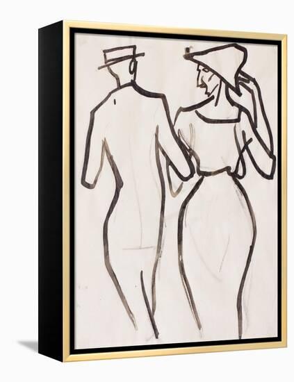 Couple Walking-Henri Gaudier-brzeska-Framed Premier Image Canvas