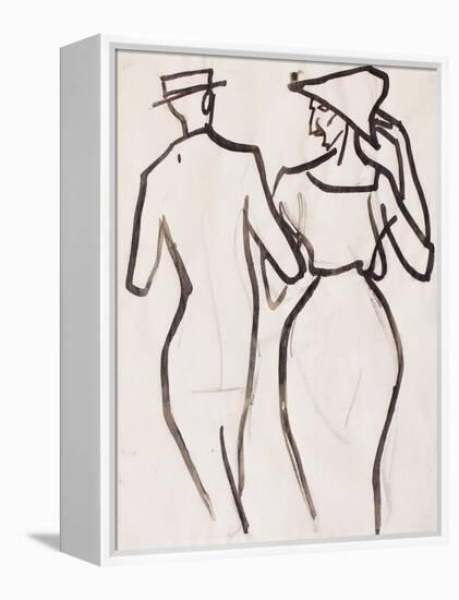 Couple Walking-Henri Gaudier-brzeska-Framed Premier Image Canvas