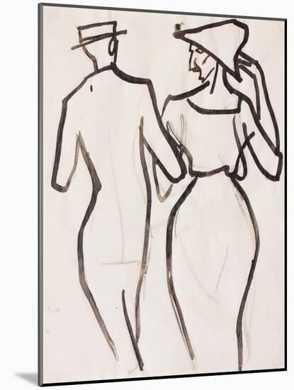 Couple Walking-Henri Gaudier-brzeska-Mounted Giclee Print