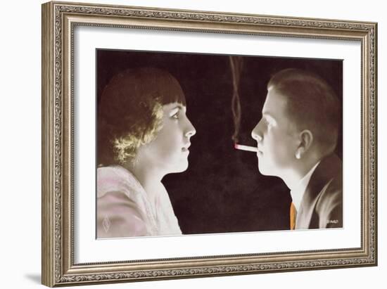 Couple with a Cigarette, 1917-French School-Framed Giclee Print