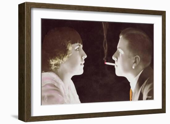 Couple with a Cigarette, 1917-French School-Framed Giclee Print