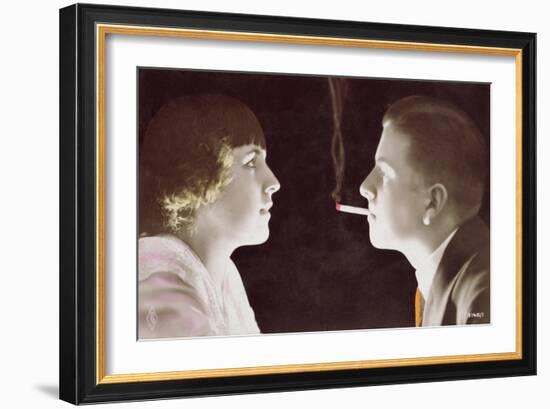 Couple with a Cigarette, 1917-French School-Framed Giclee Print