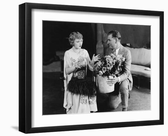 Couple with Bouquet of Roses-null-Framed Photo