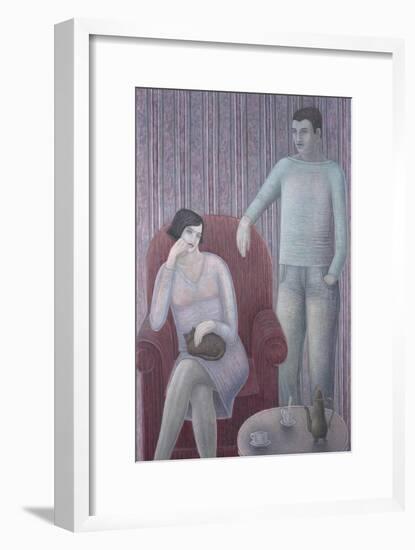 Couple with Cat-Ruth Addinall-Framed Giclee Print