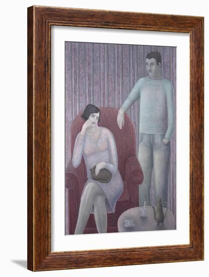 Couple with Cat-Ruth Addinall-Framed Giclee Print