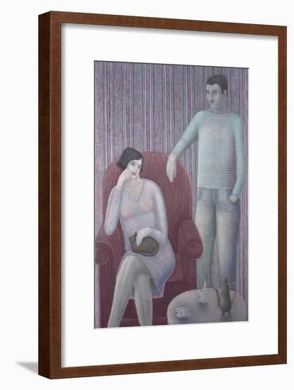 Couple with Cat-Ruth Addinall-Framed Giclee Print