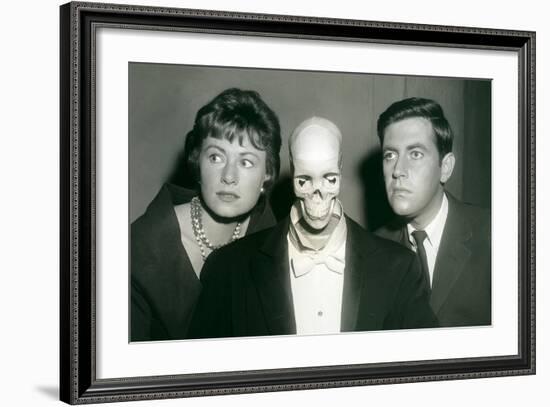 Couple with Skeleton in Suit-null-Framed Art Print