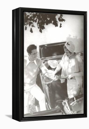 Couple with Tennis Racket-null-Framed Stretched Canvas