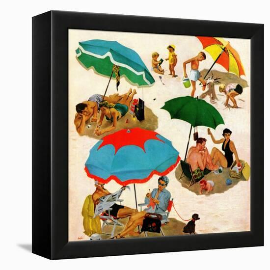 "Couples at the beach", August 2, 1952-George Hughes-Framed Premier Image Canvas