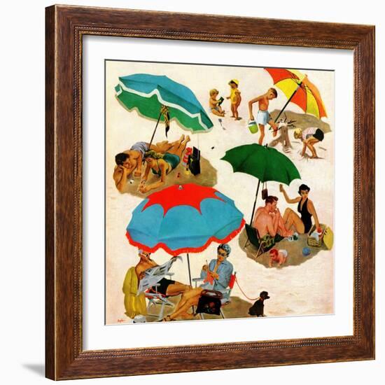 "Couples at the beach", August 2, 1952-George Hughes-Framed Giclee Print