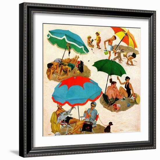 "Couples at the beach", August 2, 1952-George Hughes-Framed Giclee Print