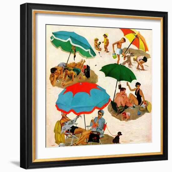 "Couples at the beach", August 2, 1952-George Hughes-Framed Giclee Print