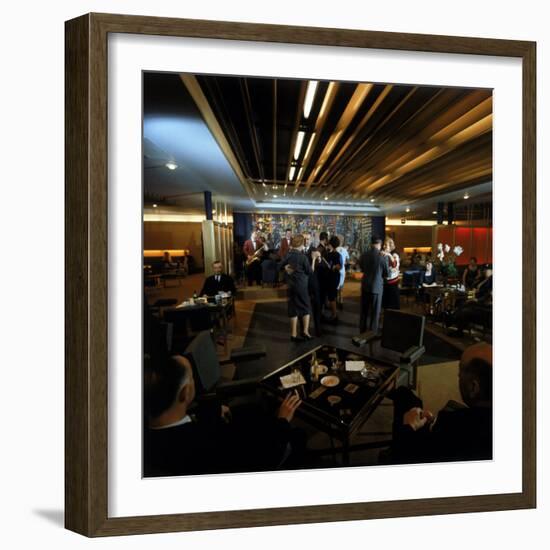 Couples Dancing Aboard the Luxury French Ocean Liner Ss France During Her Maiden Voyage-null-Framed Photographic Print