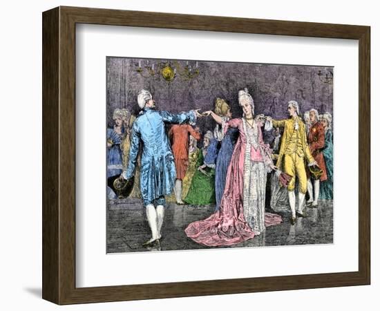 Couples Dancing the Minuet in an 18th-Century Ballroom-null-Framed Giclee Print