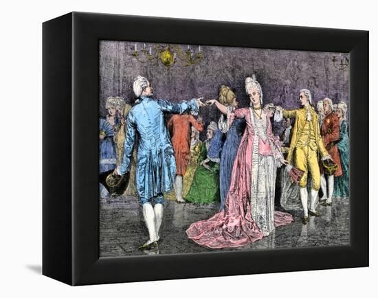 Couples Dancing the Minuet in an 18th-Century Ballroom-null-Framed Premier Image Canvas