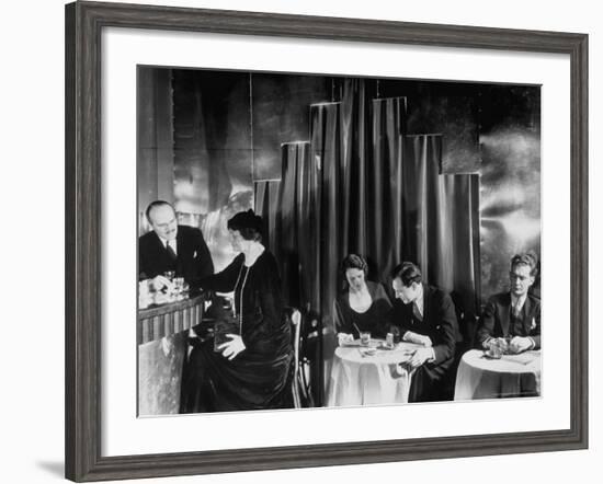 Couples Enjoying Drinks at This Smart, Modern Speakeasy Without Police Prohibition Raids-Margaret Bourke-White-Framed Photographic Print