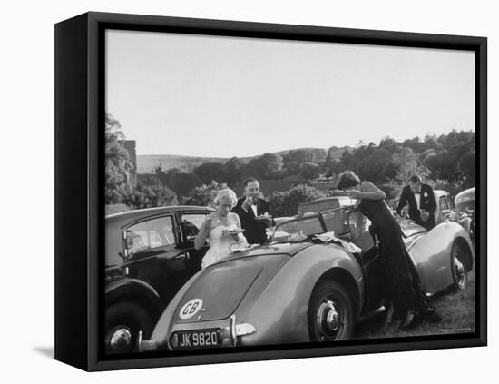 Couples Enjoying Food During Intermission of the Opera at the Glyndebourne Festival-Cornell Capa-Framed Premier Image Canvas