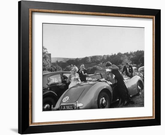 Couples Enjoying Food During Intermission of the Opera at the Glyndebourne Festival-Cornell Capa-Framed Photographic Print