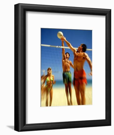 Couples Playing Volleyball on the Beach-Bill Bachmann-Framed Photographic Print