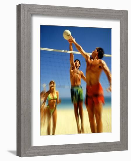 Couples Playing Volleyball on the Beach-Bill Bachmann-Framed Photographic Print