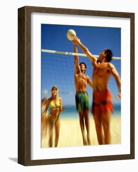 Couples Playing Volleyball on the Beach-Bill Bachmann-Framed Photographic Print