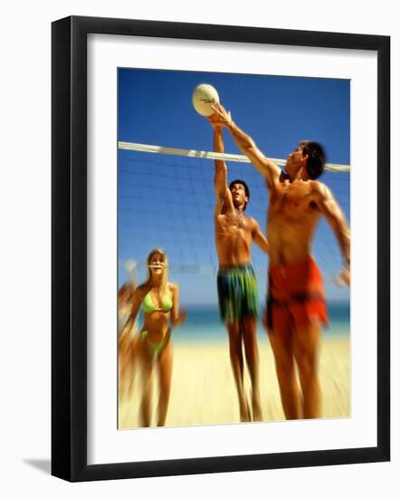 Couples Playing Volleyball on the Beach-Bill Bachmann-Framed Photographic Print