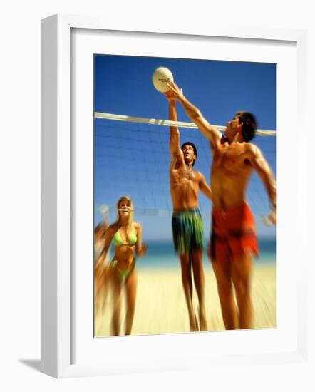 Couples Playing Volleyball on the Beach-Bill Bachmann-Framed Photographic Print