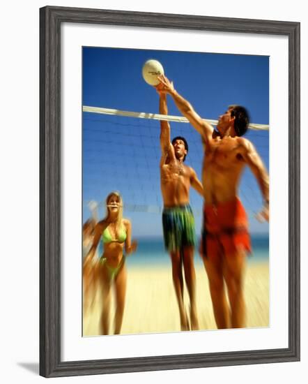 Couples Playing Volleyball on the Beach-Bill Bachmann-Framed Photographic Print