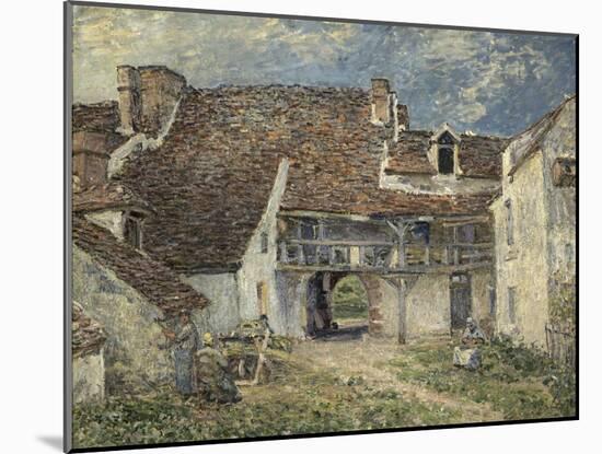 Cour de ferme à Saint Mammès (Seine et Marne)-Alfred Sisley-Mounted Giclee Print