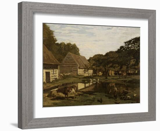 Cour de ferme en Normandie-Claude Monet-Framed Giclee Print