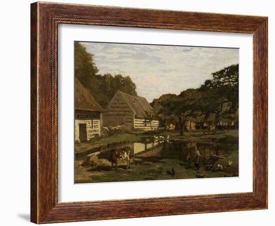 Cour de ferme en Normandie-Claude Monet-Framed Giclee Print