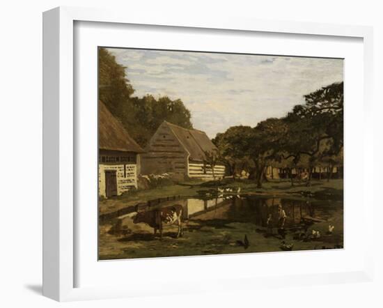 Cour de ferme en Normandie-Claude Monet-Framed Giclee Print