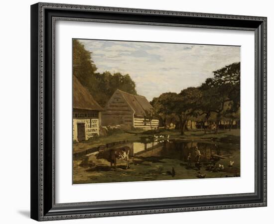 Cour de ferme en Normandie-Claude Monet-Framed Giclee Print