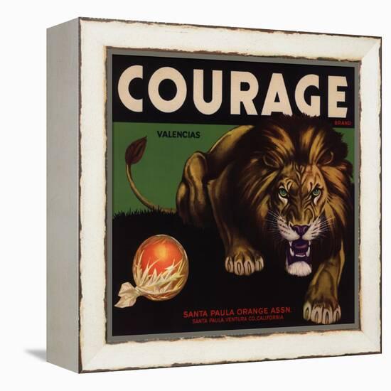 Courage Brand - Santa Paula, California - Citrus Crate Label-Lantern Press-Framed Stretched Canvas