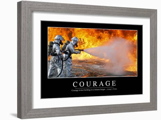 Courage: Inspirational Quote and Motivational Poster-null-Framed Photographic Print