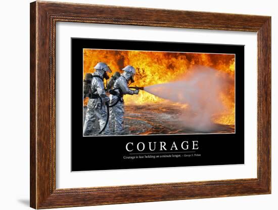 Courage: Inspirational Quote and Motivational Poster-null-Framed Photographic Print