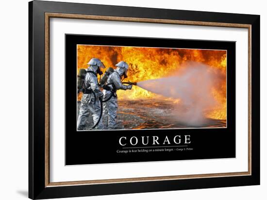 Courage: Inspirational Quote and Motivational Poster-null-Framed Photographic Print