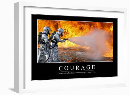 Courage: Inspirational Quote and Motivational Poster-null-Framed Photographic Print