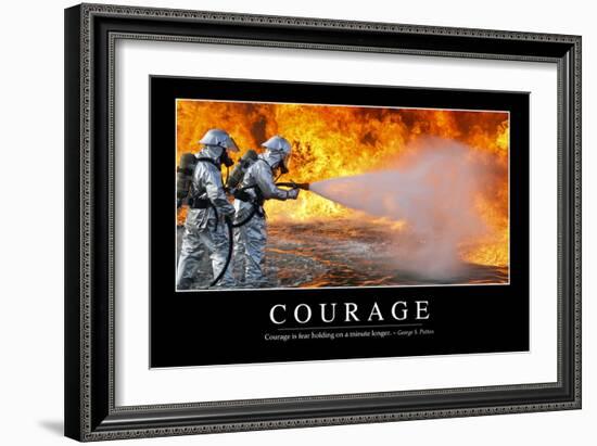 Courage: Inspirational Quote and Motivational Poster-null-Framed Photographic Print