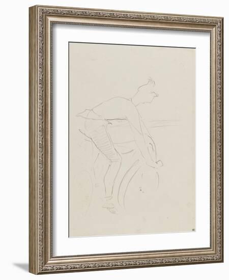 Coureur cycliste, les bras tendus sur le guidon : Zimmermann-Henri de Toulouse-Lautrec-Framed Giclee Print