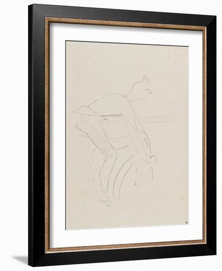 Coureur cycliste, les bras tendus sur le guidon : Zimmermann-Henri de Toulouse-Lautrec-Framed Giclee Print