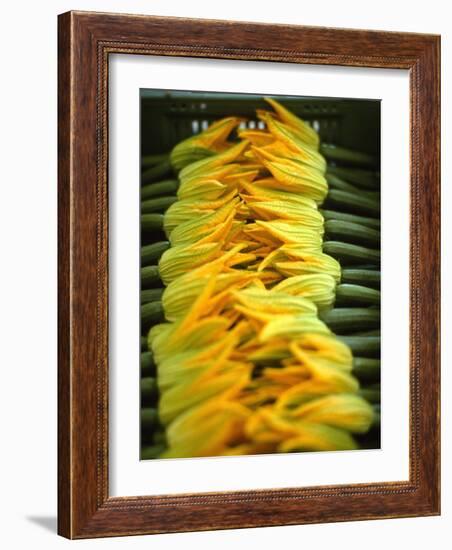 Courgette Flowers on a Market Stall-Marc O^ Finley-Framed Photographic Print