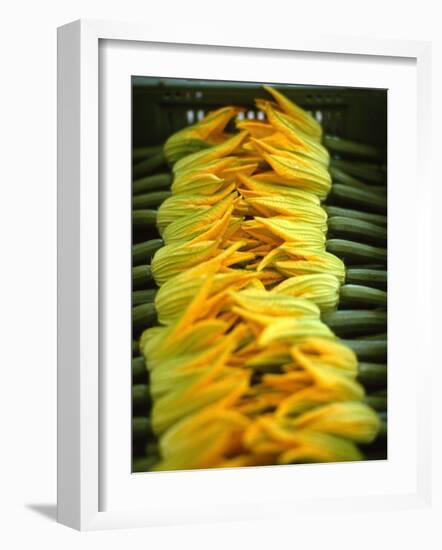 Courgette Flowers on a Market Stall-Marc O^ Finley-Framed Photographic Print