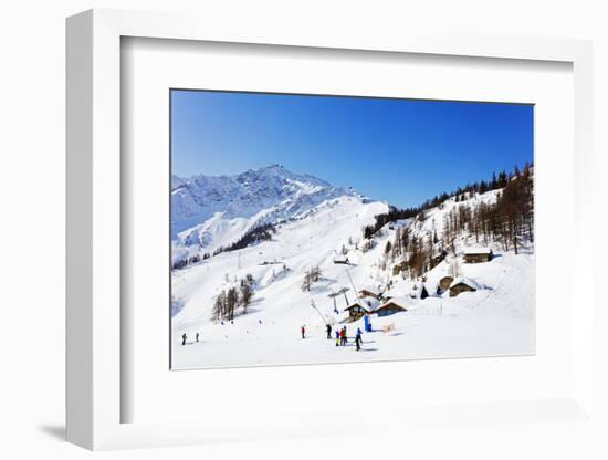 Courmayeur Ski Resort, Aosta Valley, Italian Alps, Italy, Europe-Christian Kober-Framed Photographic Print