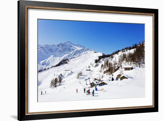 Courmayeur Ski Resort, Aosta Valley, Italian Alps, Italy, Europe-Christian Kober-Framed Photographic Print