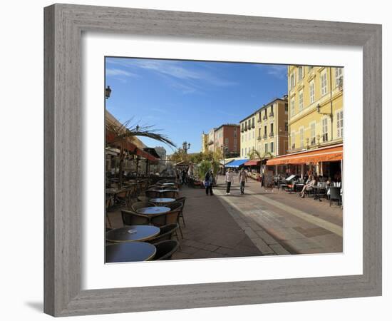 Cours Saleya Market and Restaurant Area, Old Town, Nice, Alpes Maritimes, Provence, Cote D'Azur, Fr-Peter Richardson-Framed Photographic Print